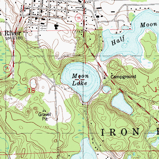 Topographic Map of Moon Lake, WI