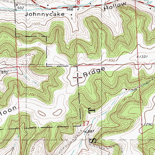 Topographic Map of Moon Ridge, WI