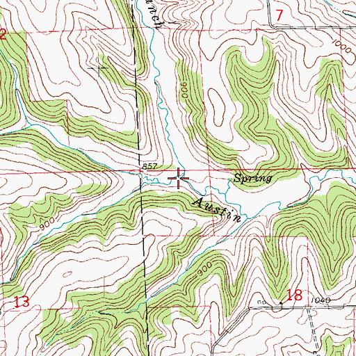 Topographic Map of Moore Branch, WI