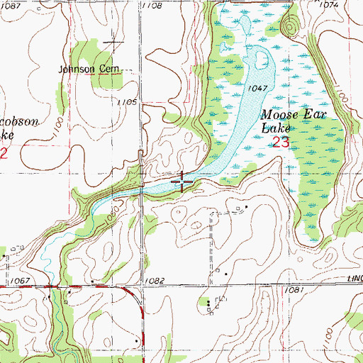 Topographic Map of Moose Ear Lake, WI