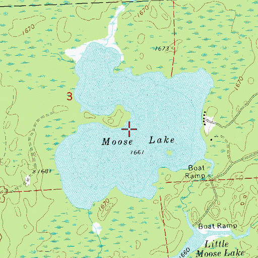 Topographic Map of Moose Lake, WI