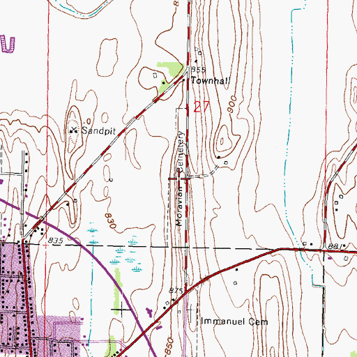 Topographic Map of Moravian Cemetery, WI