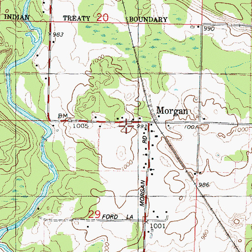 Topographic Map of Morgan, WI