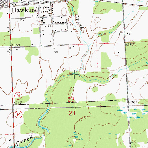 Topographic Map of Morgan Creek, WI
