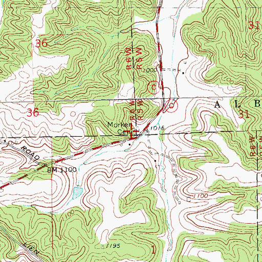 Topographic Map of Morken Cemetery, WI