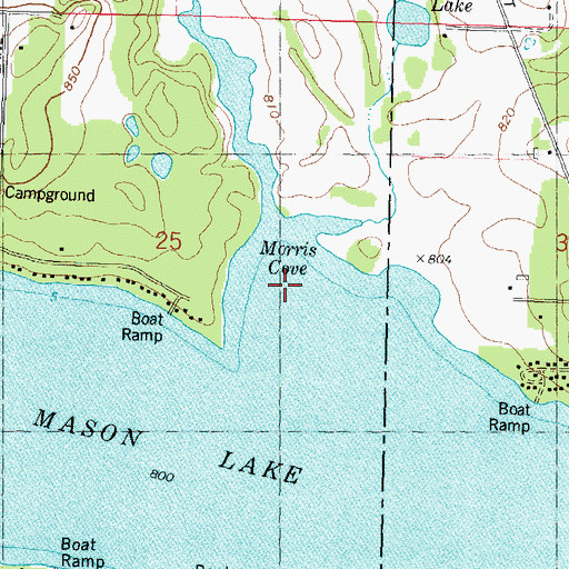 Topographic Map of Morris Cove, WI