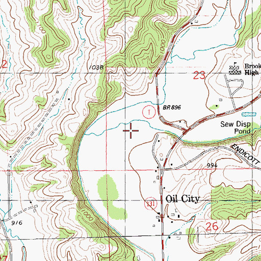 Topographic Map of Moore Creek, WI
