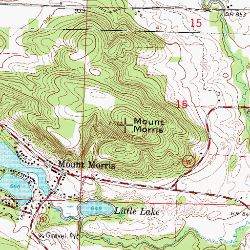 Topographic Map of Mount Morris, WI