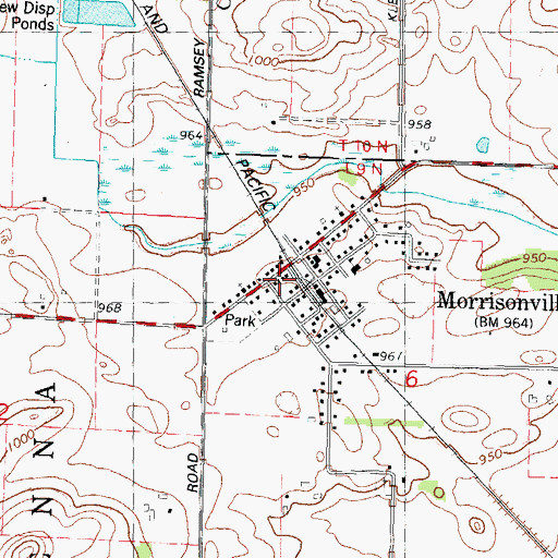 Topographic Map of Morrisonville, WI
