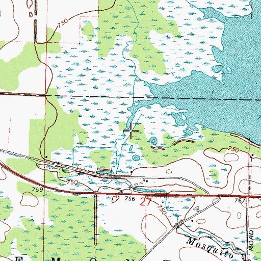 Topographic Map of Mosquito Creek, WI