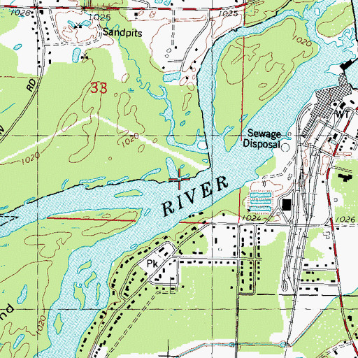 Topographic Map of Mosquito Creek, WI
