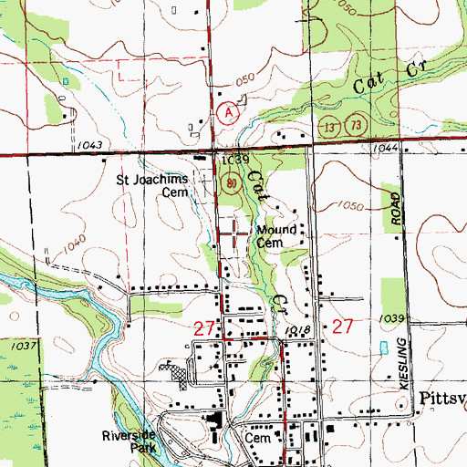 Topographic Map of Mound Cemetery, WI
