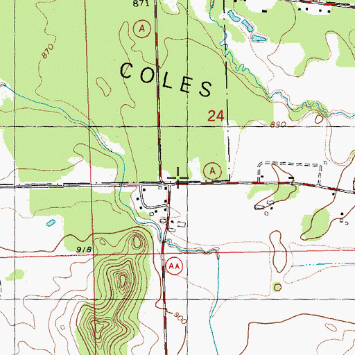 Topographic Map of Mound Prairie School, WI