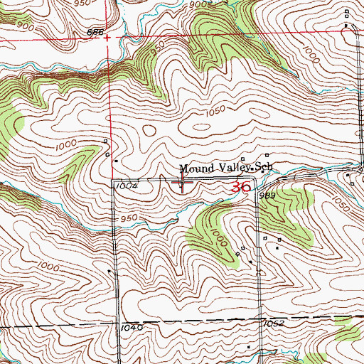 Topographic Map of Mound Valley School, WI