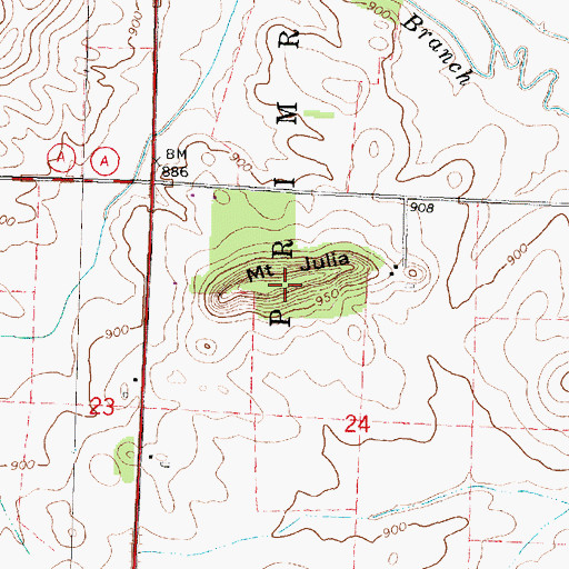 Topographic Map of Mount Julia, WI