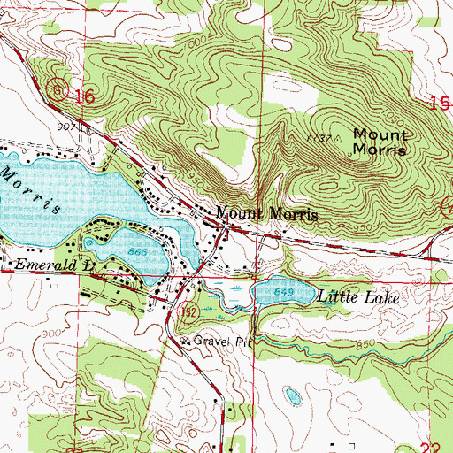 Topographic Map of Mount Morris, WI