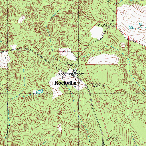 Topographic Map of Rockville, AL