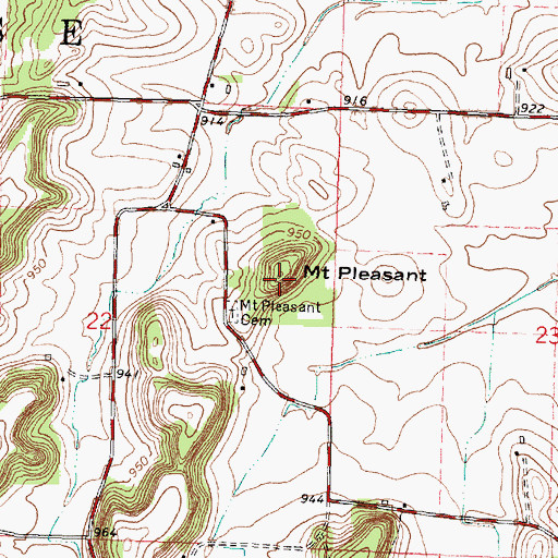 Topographic Map of Mount Pleasant, WI