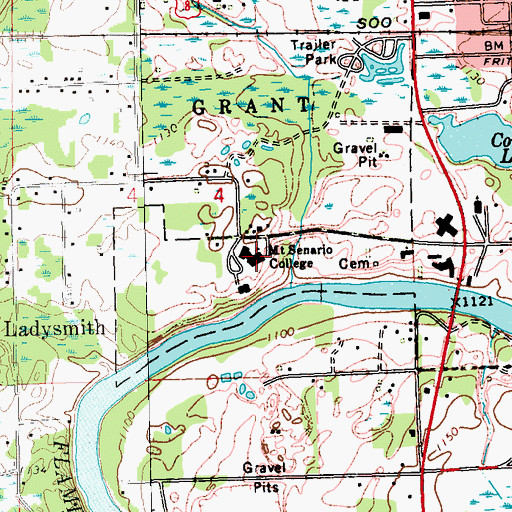 Topographic Map of Mount Senario College (historical), WI