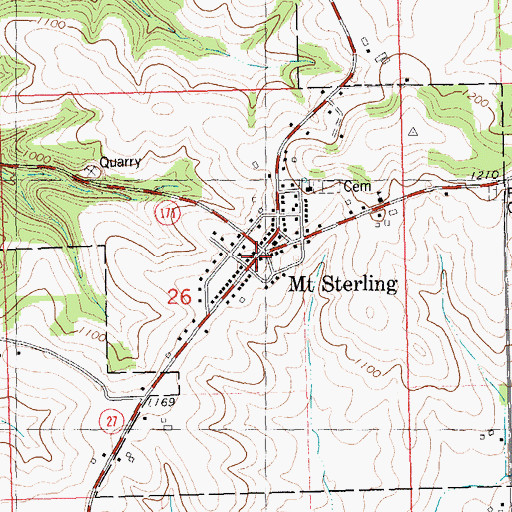 Topographic Map of Mount Sterling, WI