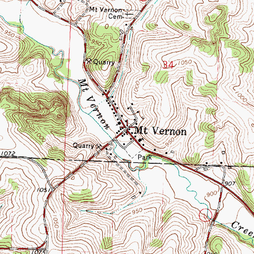 Topographic Map of Mount Vernon, WI