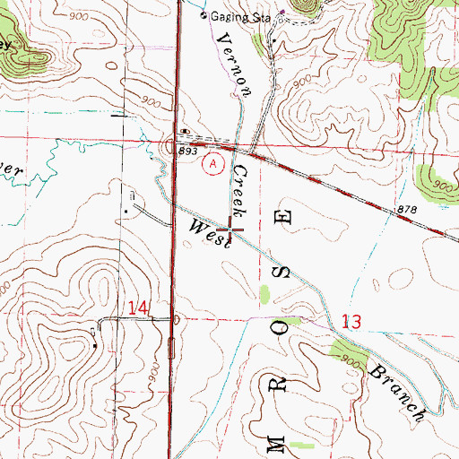 Topographic Map of Mount Vernon Creek, WI