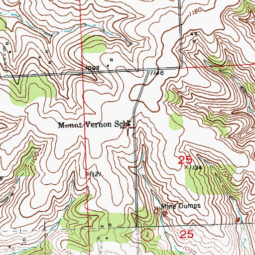 Topographic Map of Mount Vernon School, WI