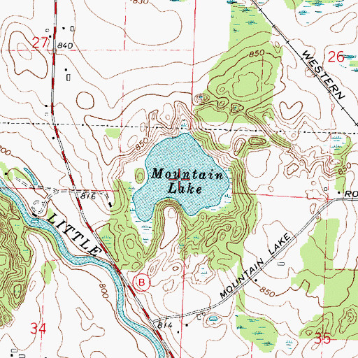 Topographic Map of Mountain Lake, WI