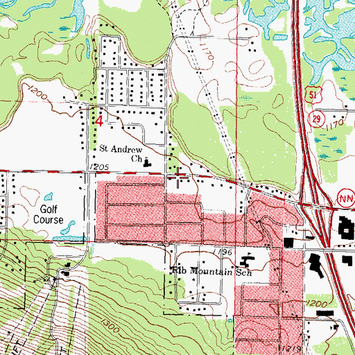 Topographic Map of Mountainside School (historical), WI