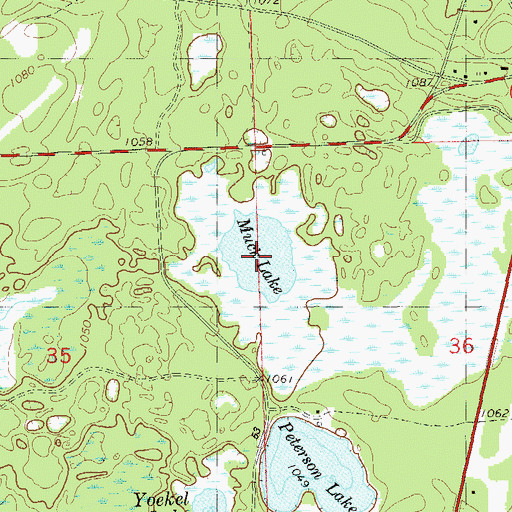 Topographic Map of Muck Lake, WI