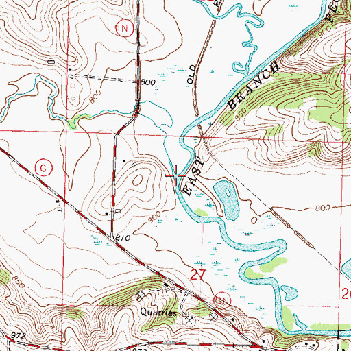 Topographic Map of Mud Branch, WI