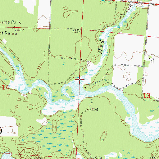 Topographic Map of Mud Creek, WI