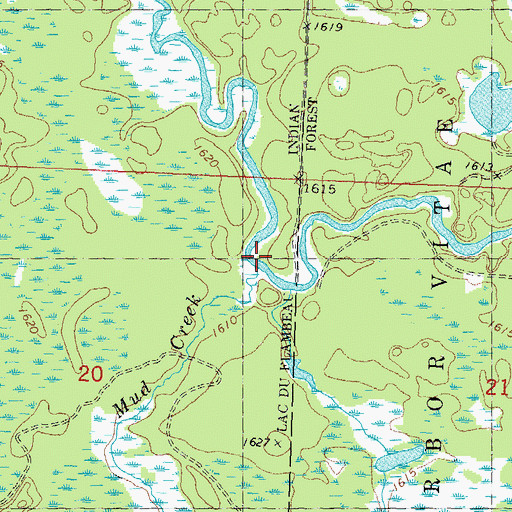 Topographic Map of Mud Creek, WI