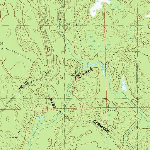 Topographic Map of Mud Creek, WI