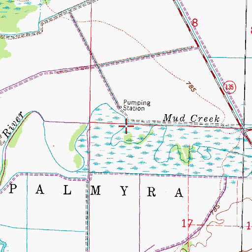 Topographic Map of Mud Creek, WI