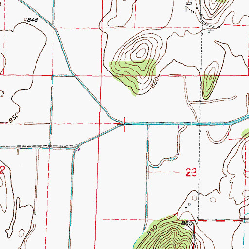 Topographic Map of Mud Creek, WI
