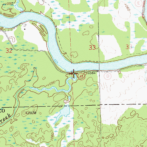 Topographic Map of Mud Creek, WI