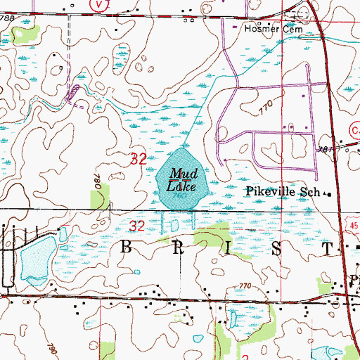Topographic Map of Mud Lake, WI