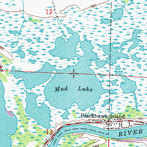 Topographic Map of Mud Lake, WI