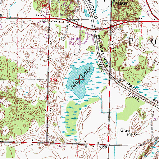 Topographic Map of Mud Lake, WI