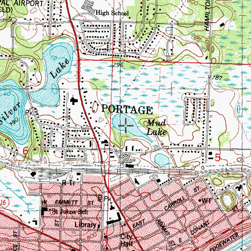 Topographic Map of Mud Lake, WI