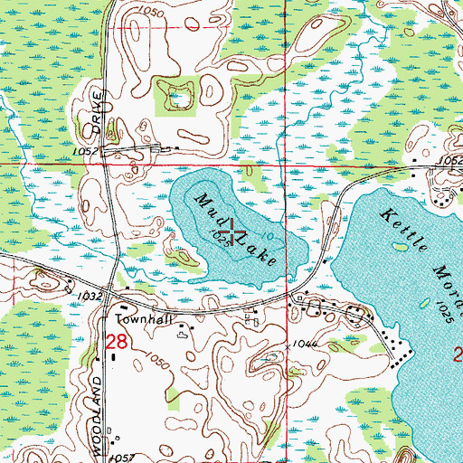 Topographic Map of Mud Lake, WI