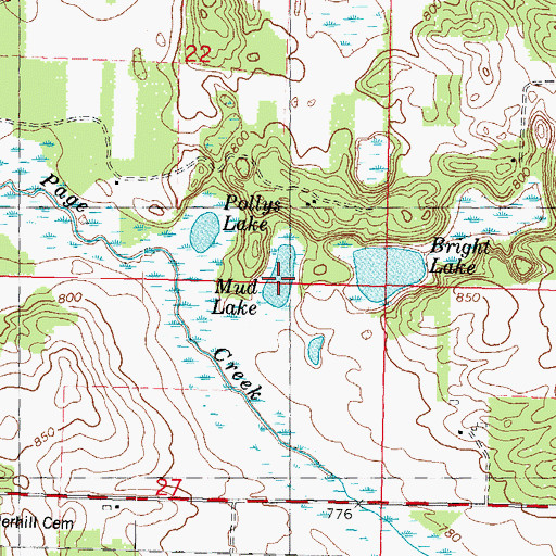 Topographic Map of Mud Lake, WI