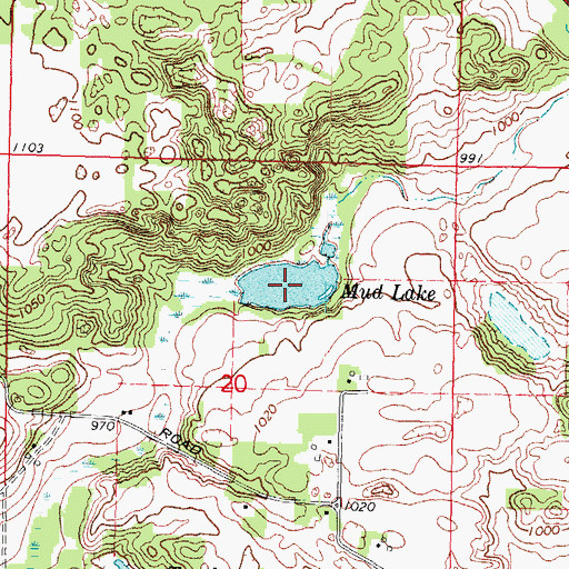 Topographic Map of Mud Lake, WI