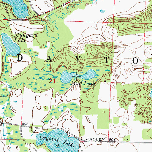 Topographic Map of Mud Lake, WI