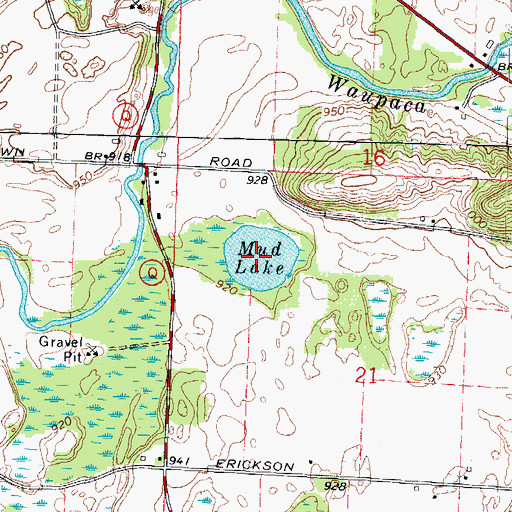 Topographic Map of Mud Lake, WI
