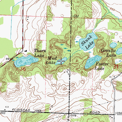 Topographic Map of Mud Lake, WI