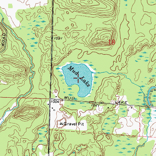 Topographic Map of Mud Lake, WI