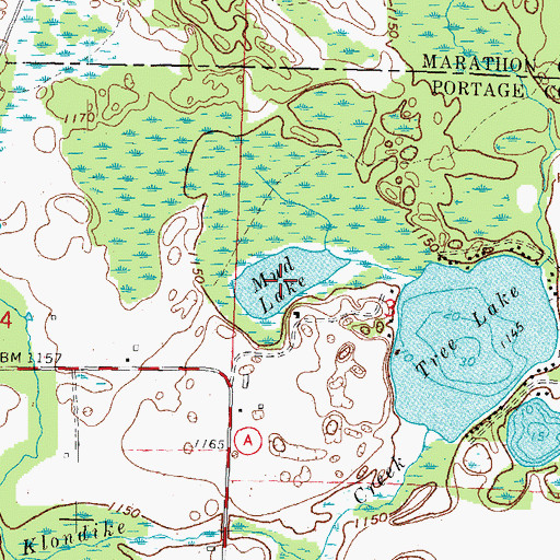 Topographic Map of Mud Lake, WI