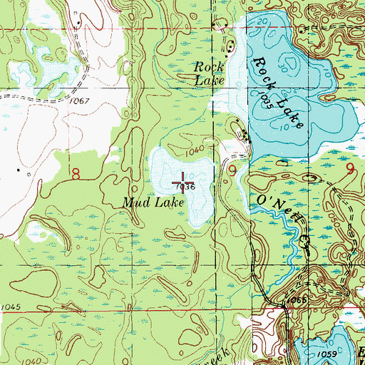 Topographic Map of Mud Lake, WI